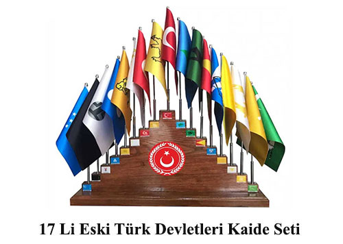 17'Li Eski Türk Devletleri Seti (Ahşap Kaideli)